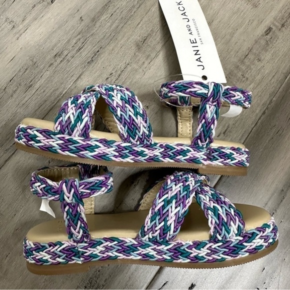NWT Janie & Jack Braided Espadrille Sandals Size 6 - Picture 3 of 5